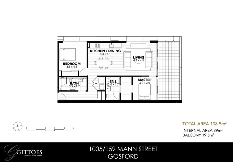 Floorplan of Homely unit listing, 1005/159 Mann Street, Gosford NSW 2250