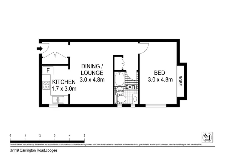 Floorplan of Homely apartment listing, 3/119 Carrington Road, Coogee NSW 2034