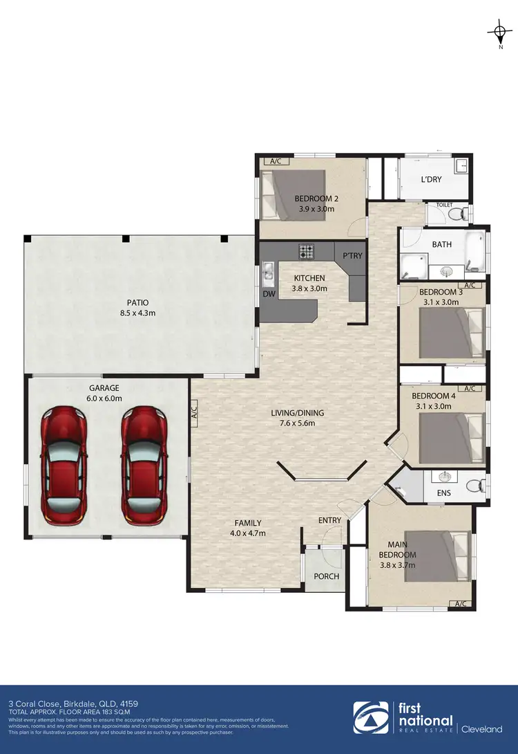 Floorplan of Homely house listing, 3 Coral Close, Birkdale QLD 4159