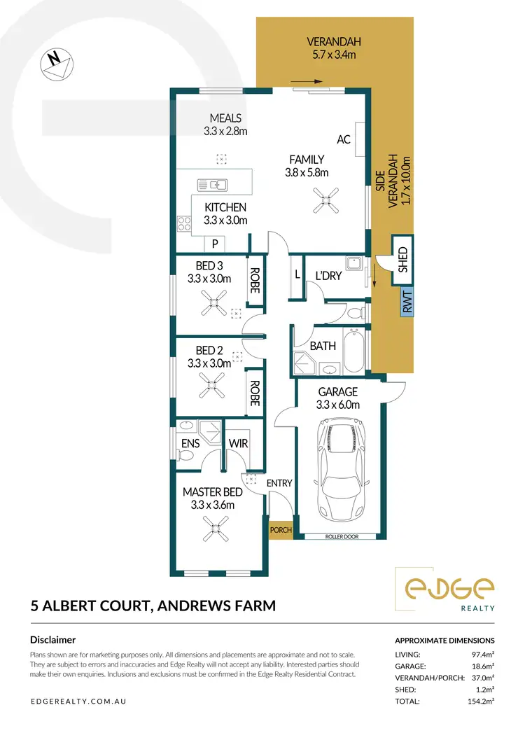 Floorplan of Homely house listing, 5 Albert Court, Andrews Farm SA 5114