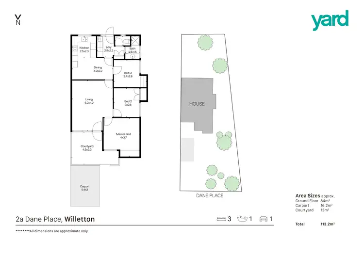 Floorplan of Homely semi-detached listing, 2A Dane Place, Willetton WA 6155