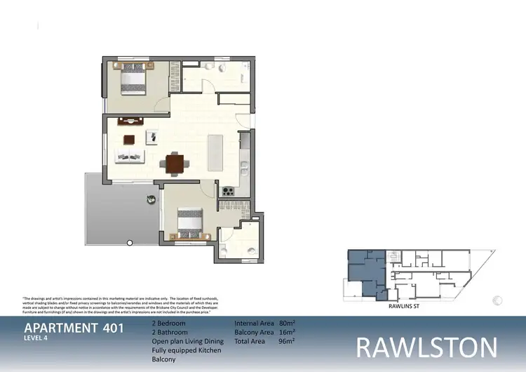 Floorplan of Homely apartment listing, 401/24 Rawlins Street, Kangaroo Point QLD 4169