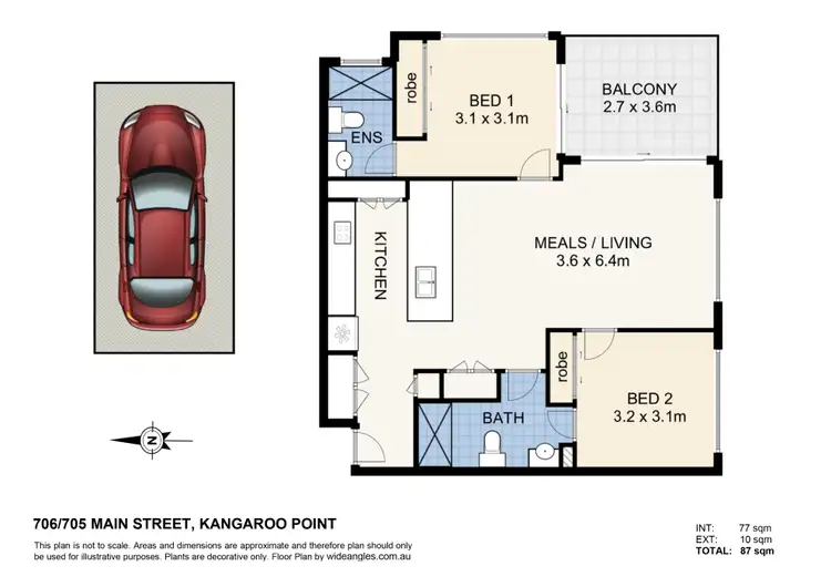 Floorplan of Homely apartment listing, 706/705 Main Street, Kangaroo Point QLD 4169