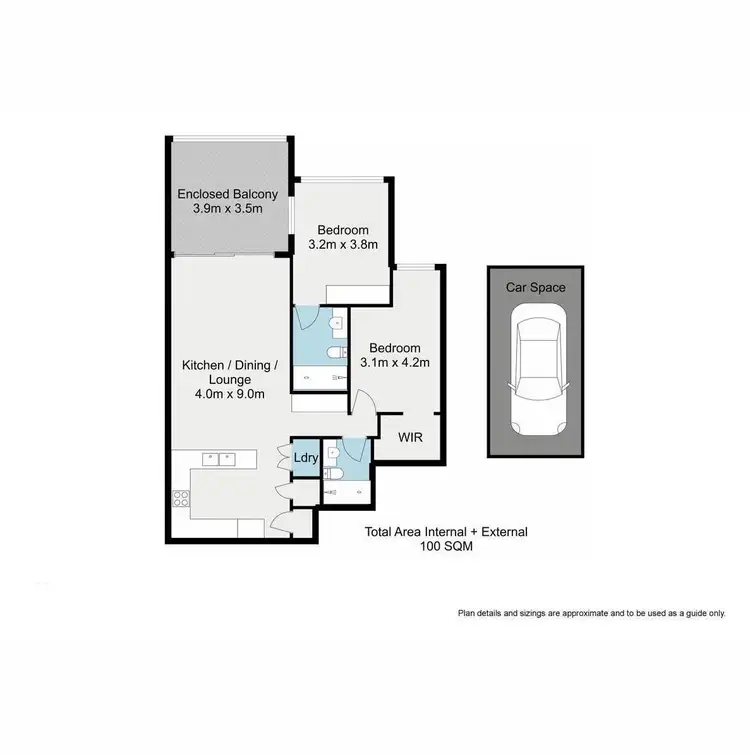 Floorplan of Homely apartment listing, 301/48 O'Keefe Street, Woolloongabba QLD 4102