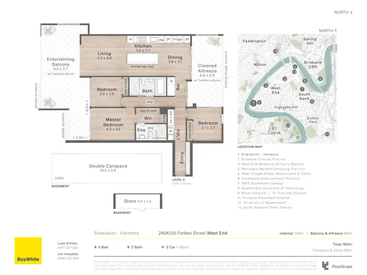 Floorplan of Homely apartment listing, 2404/55 Forbes Street, West End QLD 4101