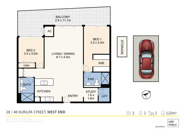 Floorplan of Homely apartment listing, 28/48 Kurilpa Street, West End QLD 4101