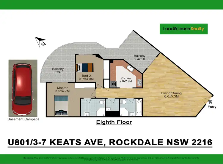 Floorplan of Homely apartment listing, 801/3 Keats Avenue, Rockdale NSW 2216