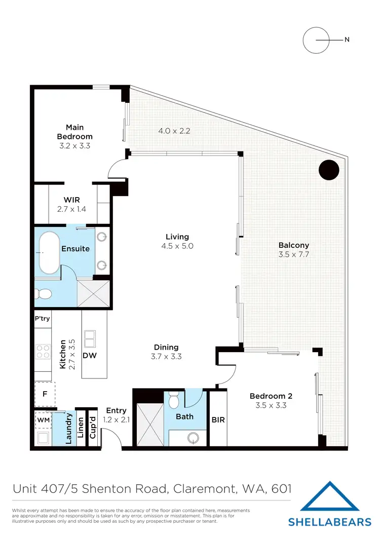 Floorplan of Homely apartment listing, 407/5 Shenton Road, Claremont WA 6010