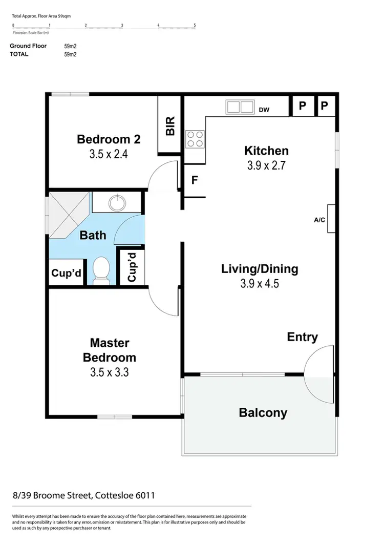 Floorplan of Homely apartment listing, 8/39 Broome Street, Cottesloe WA 6011