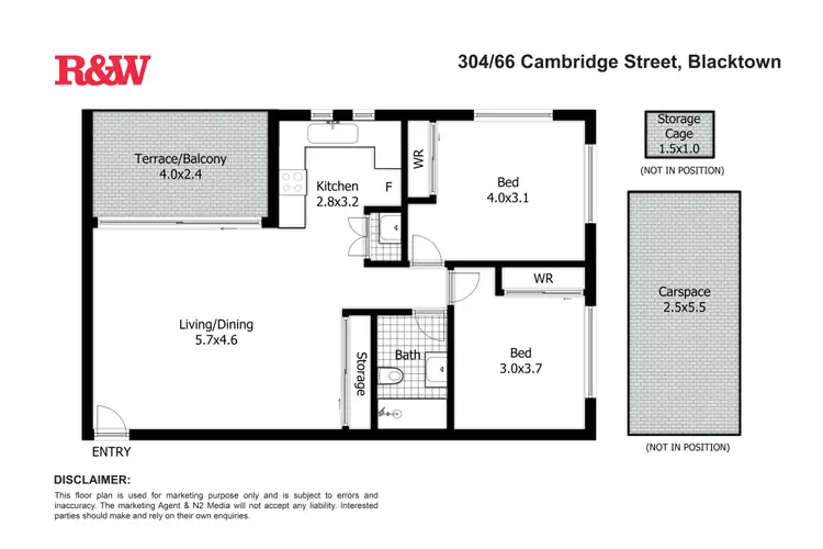 Floorplan of Homely unit listing, 304/66 Cambridge Street, Blacktown NSW 2148