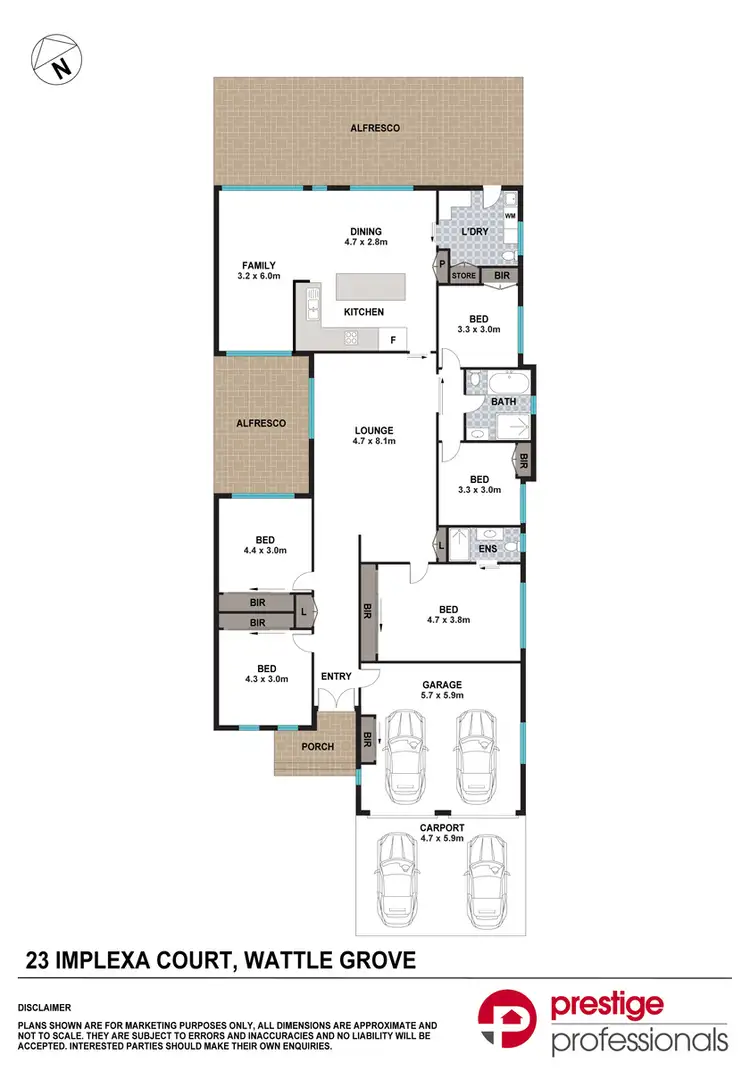 Floorplan of Homely house listing, 23 Implexa Court, Wattle Grove NSW 2173