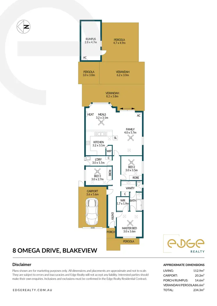 Floorplan of Homely house listing, 8 Omega Drive, Blakeview SA 5114