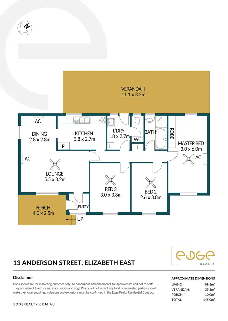 Floorplan of Homely house listing, 13 Anderson Street, Elizabeth East SA 5112