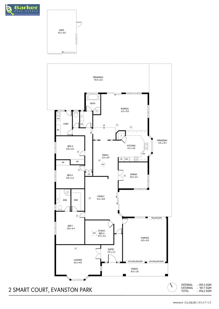 Floorplan of Homely house listing, 2 Smart Court, Evanston Park SA 5116