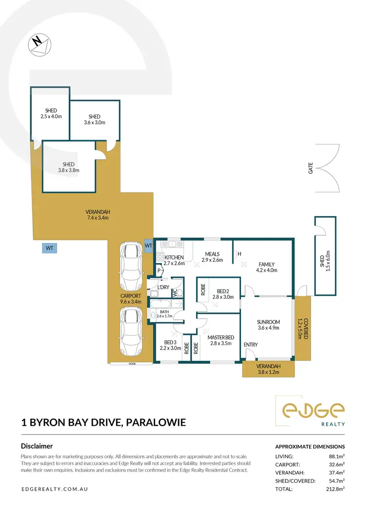 Floorplan of Homely house listing, 1 Byron Bay Drive, Paralowie SA 5108