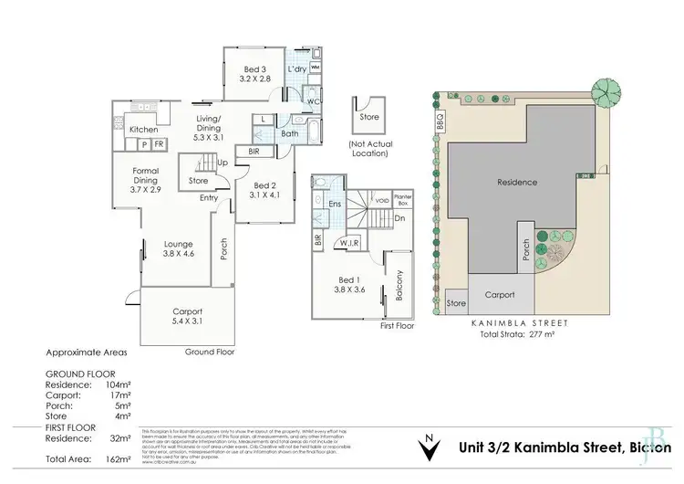 Floorplan of Homely townhouse listing, 3/2 Kanimbla Street, Bicton WA 6157