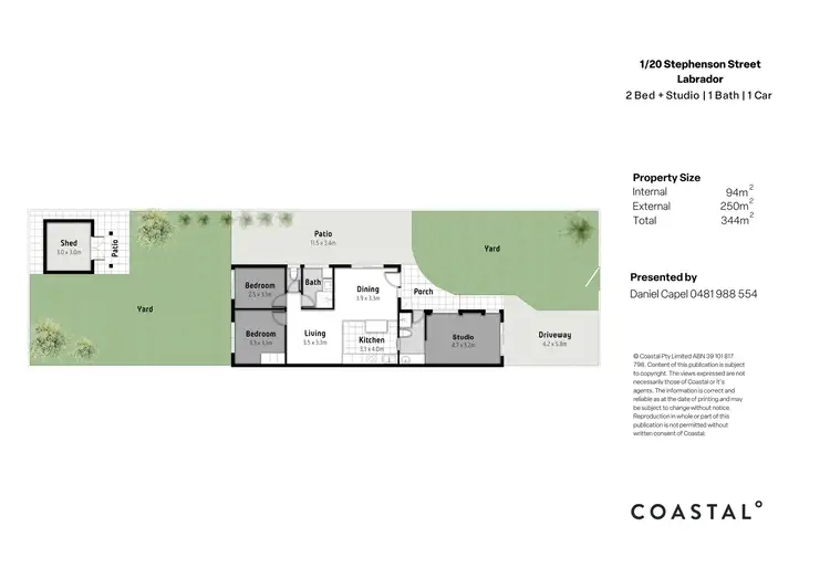 Floorplan of Homely semi-detached listing, 1/20 Stephenson Street, Labrador QLD 4215
