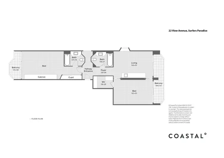 Floorplan of Homely apartment listing, 500/22 View Avenue, Surfers Paradise QLD 4217