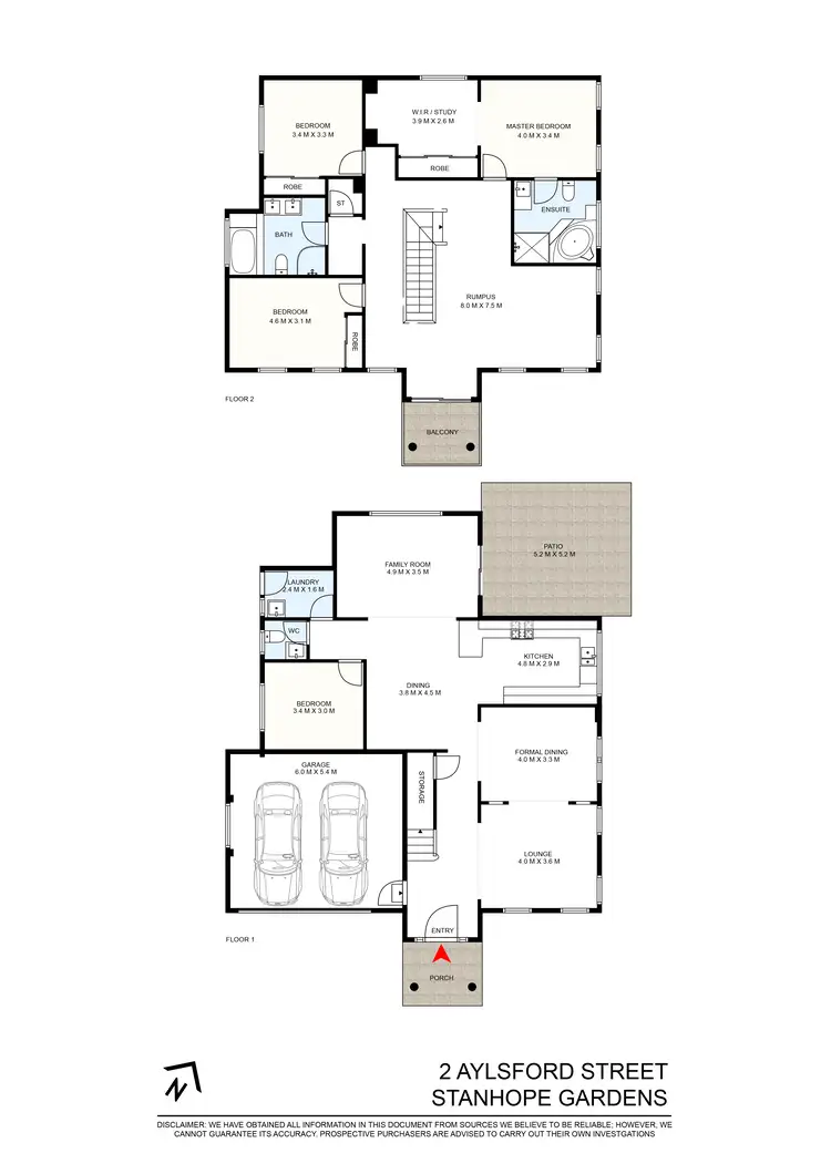 Floorplan of Homely house listing, 2 Aylsford Street, Stanhope Gardens NSW 2768