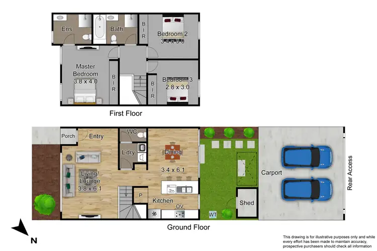 Floorplan of Homely townhouse listing, 4 Braddon Way, Lynbrook VIC 3975