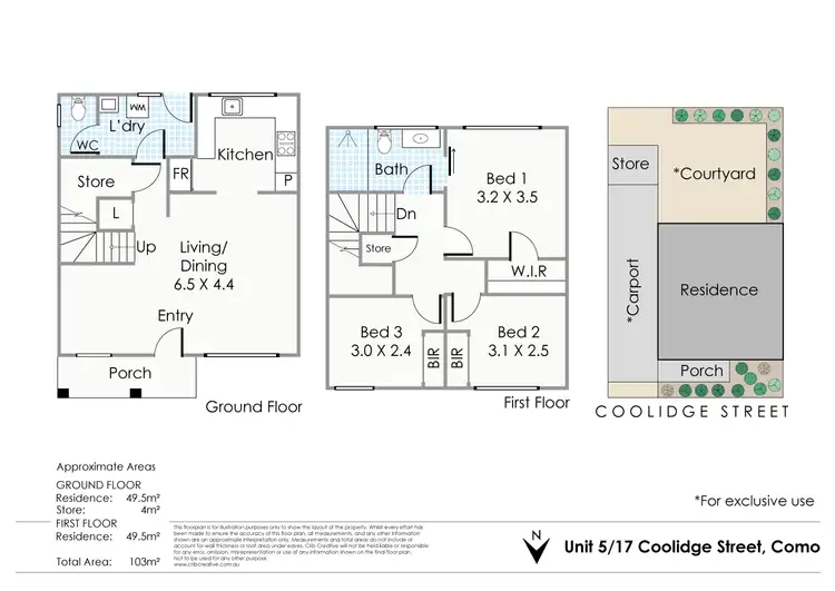 Floorplan of Homely townhouse listing, 5/17 Coolidge Street, Como WA 6152