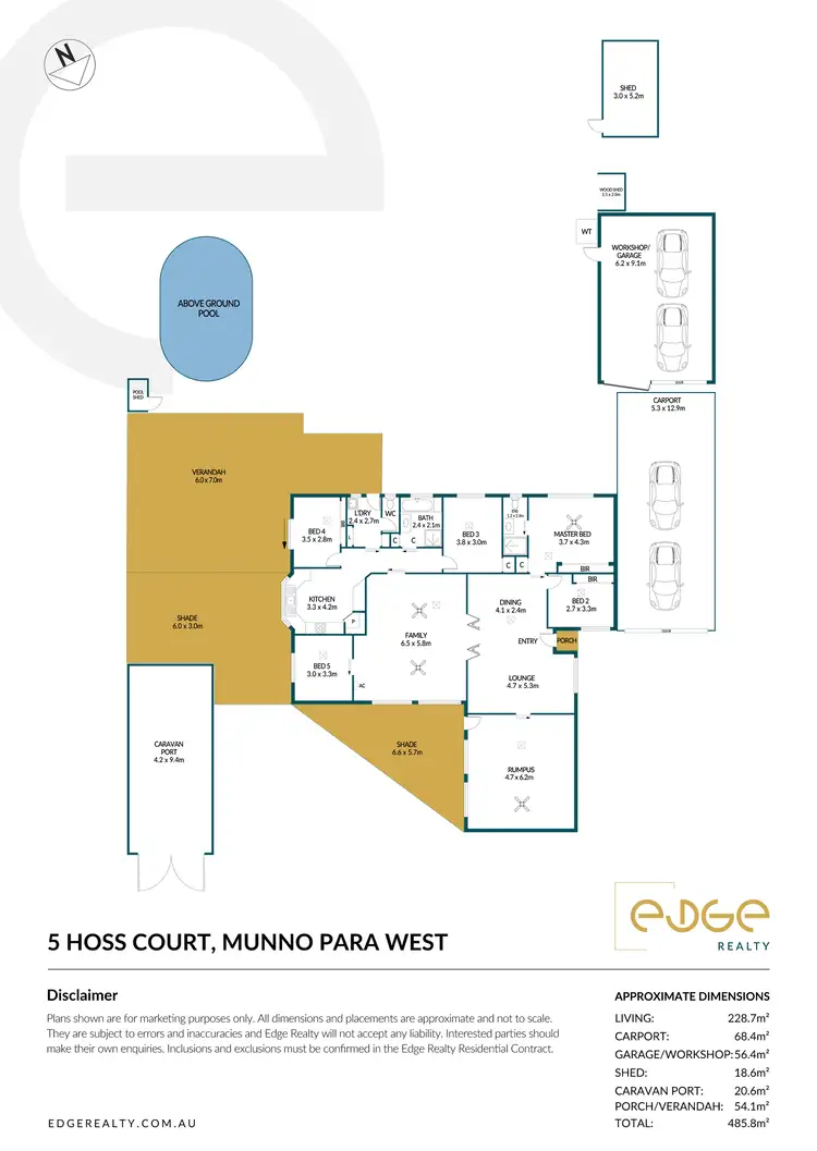 Floorplan of Homely house listing, 5 Hoss Court, Munno Para West SA 5115