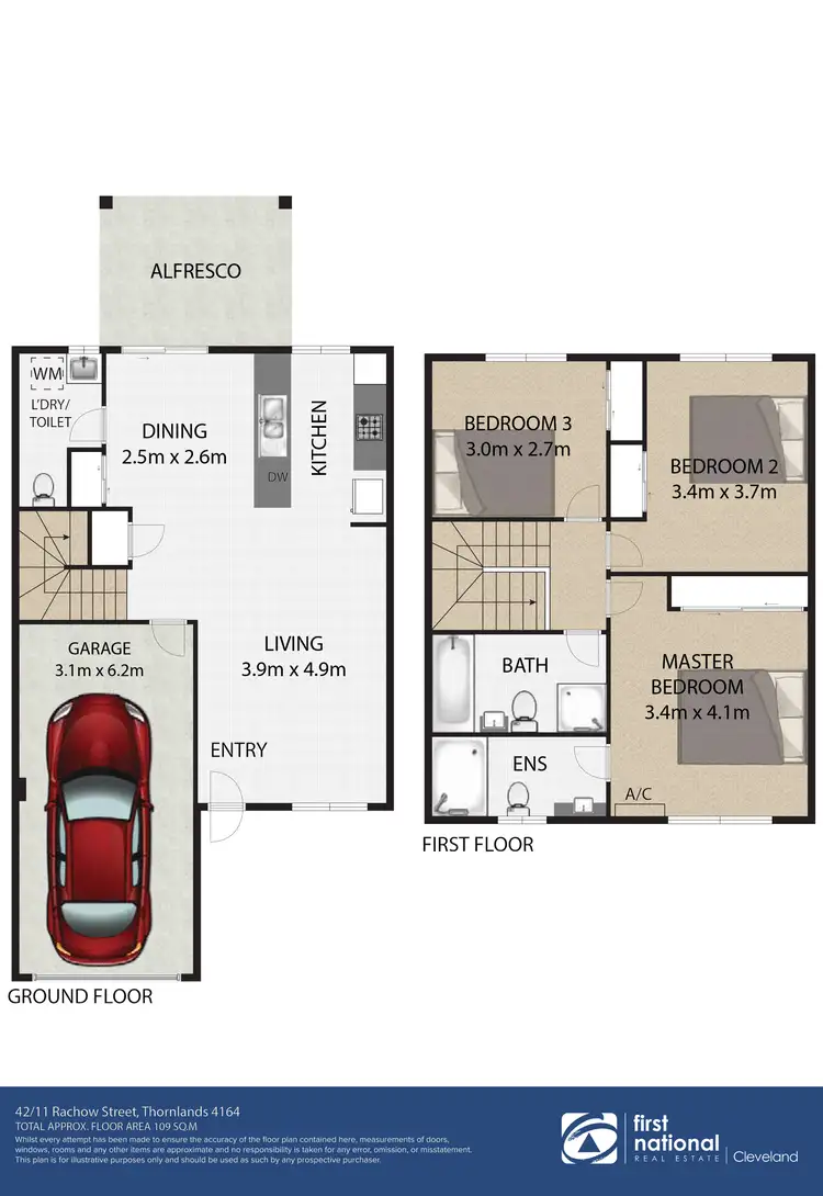 Floorplan of Homely townhouse listing, 42/11 Rachow Street, Thornlands QLD 4164