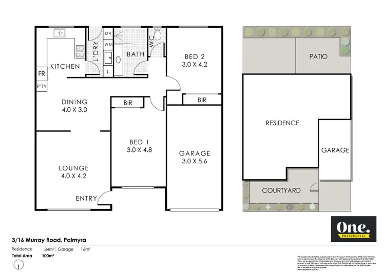 Floorplan of Homely villa listing, 3/16 Murray Road, Palmyra WA 6157