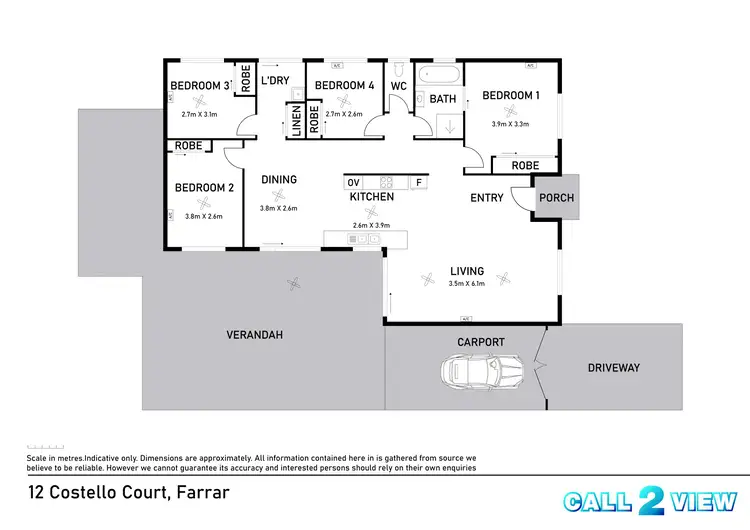 Floorplan of Homely house listing, 12 Costello Court, Farrar NT 830