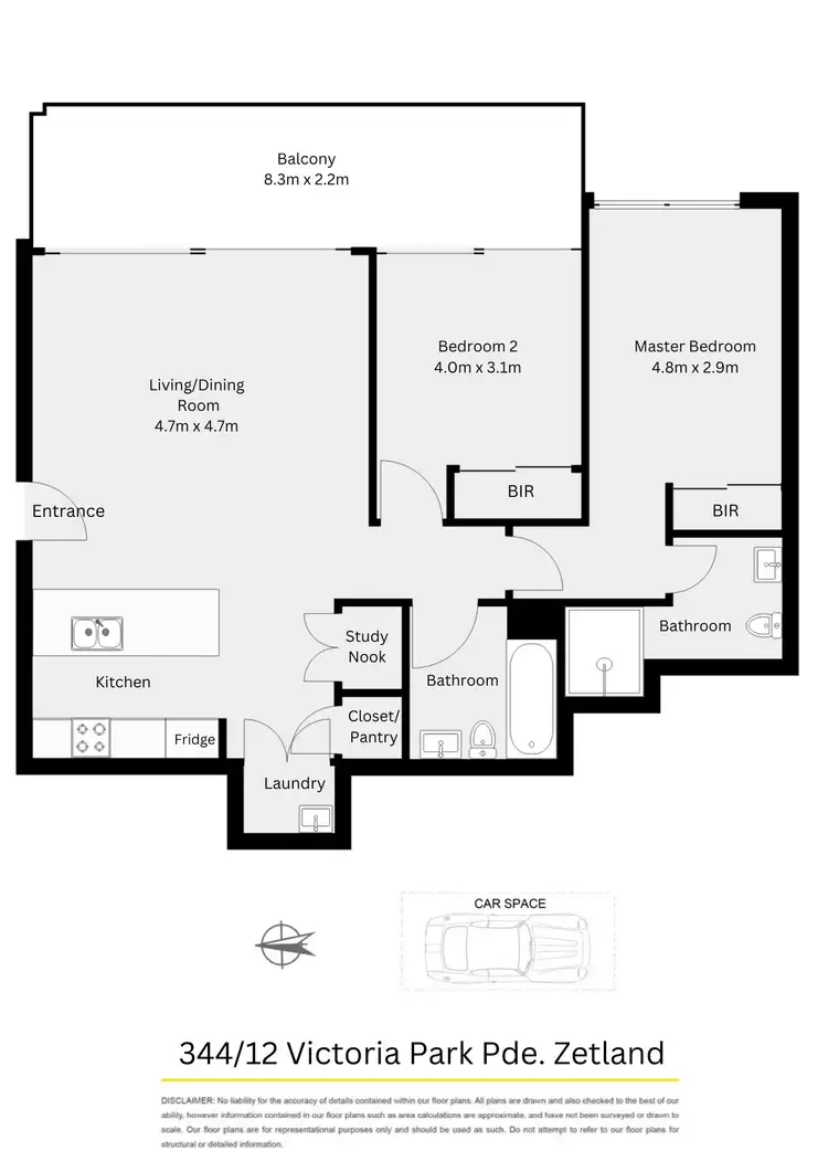 Floorplan of Homely house listing, 344/12 Victoria Park Parade, Zetland NSW 2017