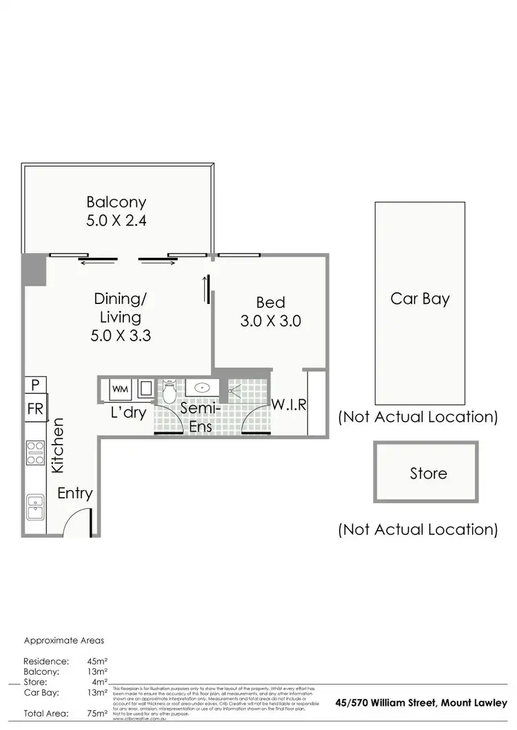 Floorplan of Homely apartment listing, 45/570 William Street, Mount Lawley WA 6050