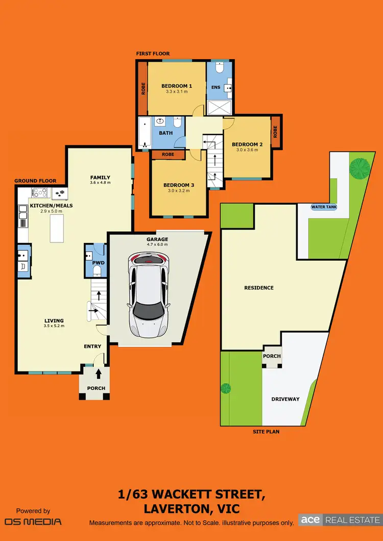 Floorplan of Homely townhouse listing, 1/63 Wackett Street, Laverton VIC 3028