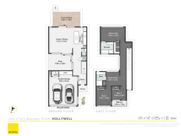 Floorplan of Homely townhouse listing, 2/323 Bayview Street, Hollywell QLD 4216