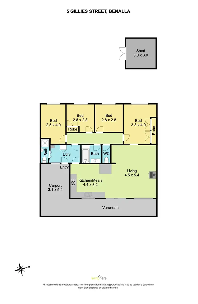Floorplan of Homely house listing, 5 Gillies Street, Benalla VIC 3672