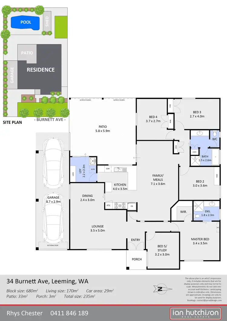 Floorplan of Homely house listing, 34 Burnett Avenue, Leeming WA 6149