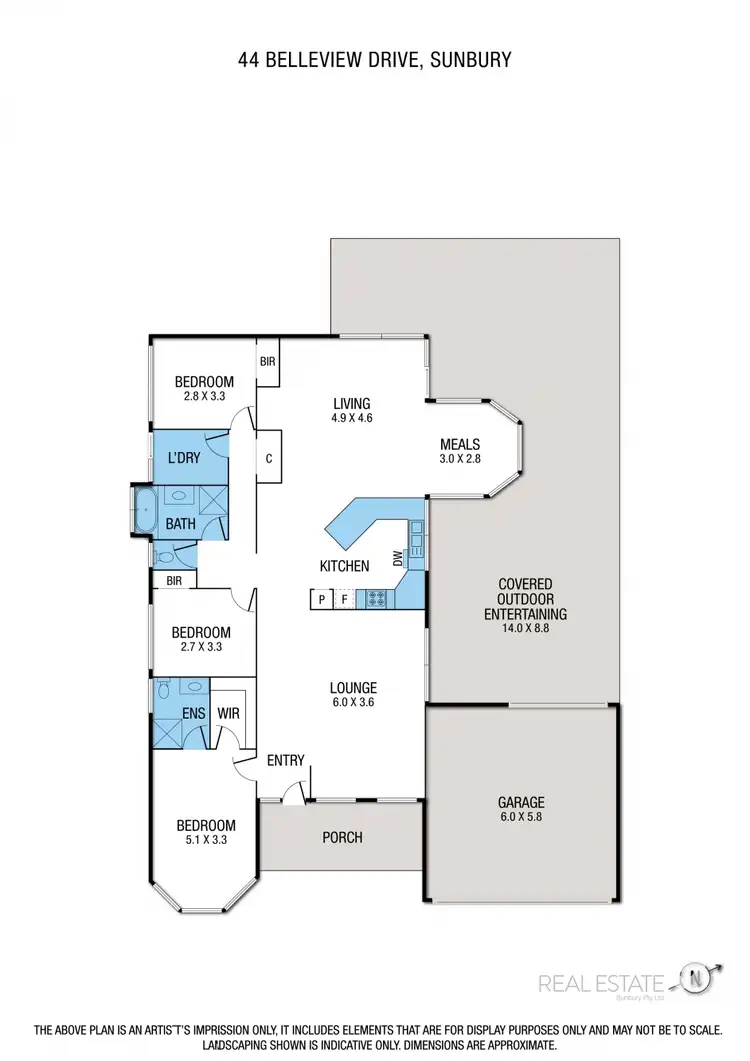 Floorplan of Homely house listing, 44 Belleview Drive, Sunbury VIC 3429