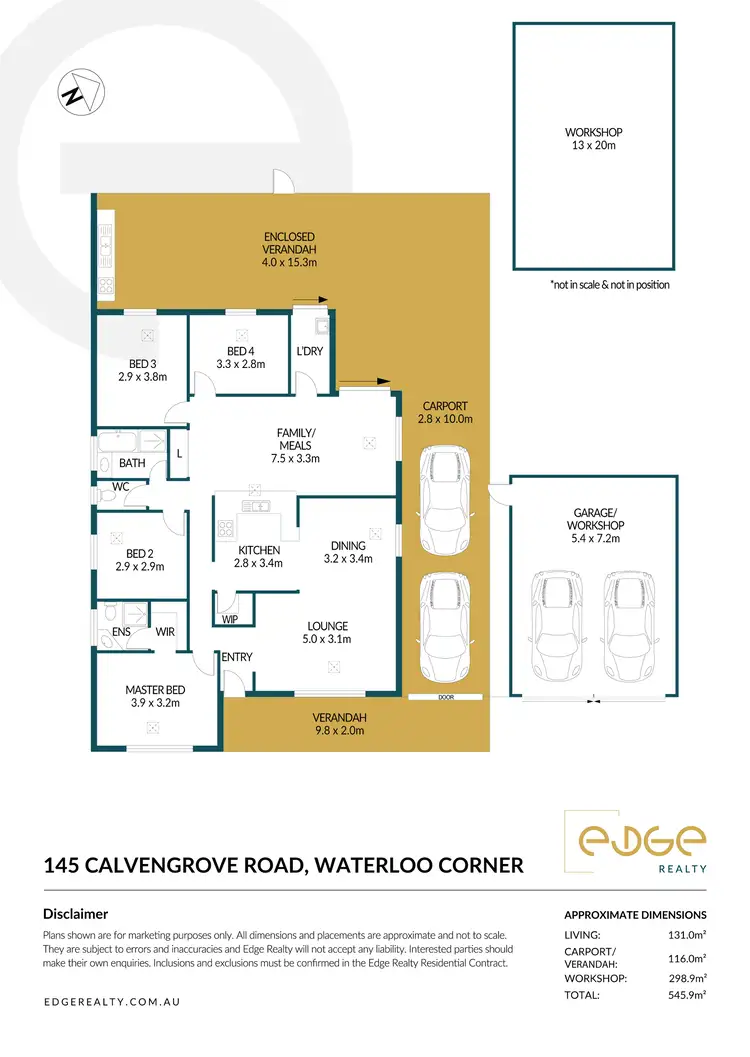 Floorplan of Homely house listing, 145 Calvengrove Road, Waterloo Corner SA 5110