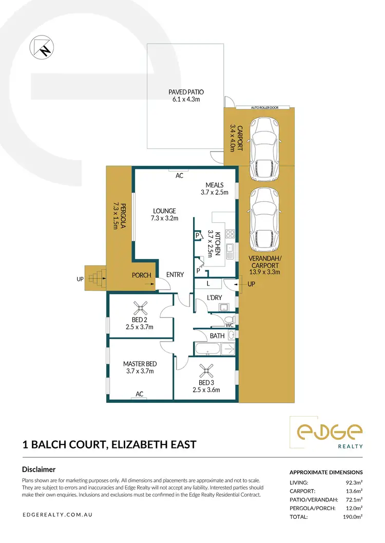 Floorplan of Homely house listing, 1 Balch Court, Elizabeth East SA 5112