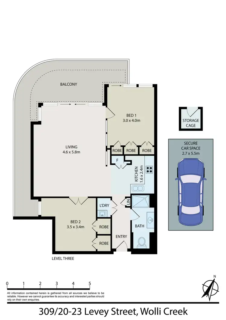 Floorplan of Homely apartment listing, 309/20-23 Levey Street, Wolli Creek NSW 2205