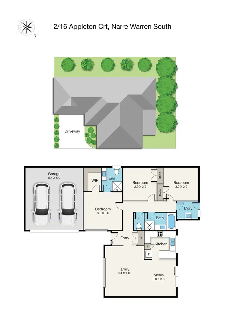 Floorplan of Homely house listing, 2/16 Appleton Court, Narre Warren South VIC 3805