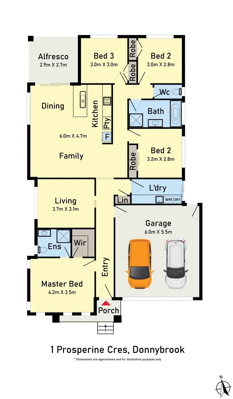 Floorplan of Homely house listing, 1 Proserpine Crescent, Donnybrook VIC 3064