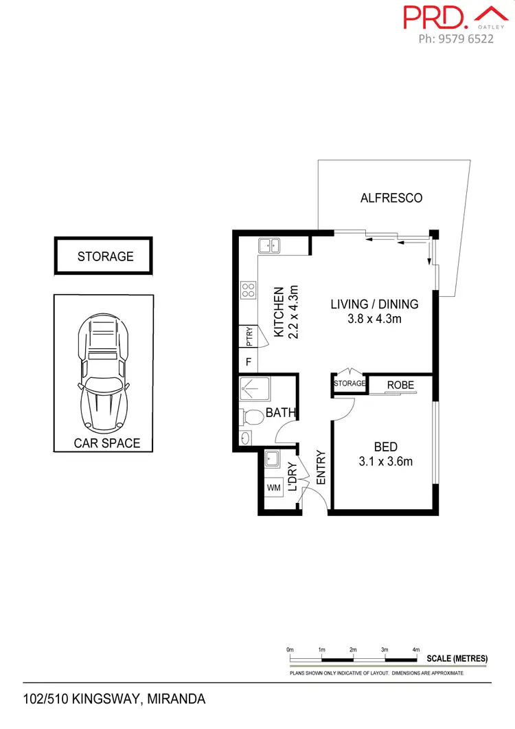 Floorplan of Homely unit listing, 102/510 Kingsway, Miranda NSW 2228