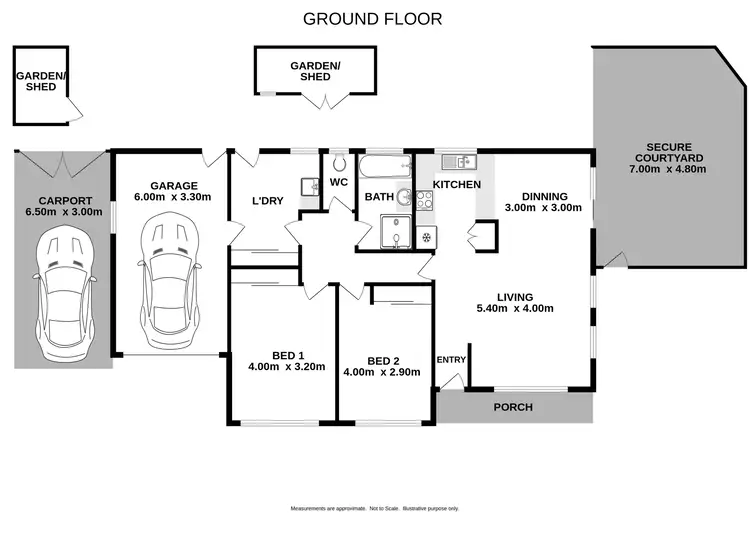 Floorplan of Homely unit listing, 1/485 Kaitlers Road, Lavington NSW 2641