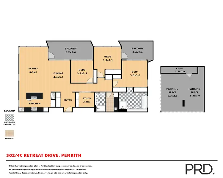 Floorplan of Homely apartment listing, C302/4 Retreat Drive, Penrith NSW 2750