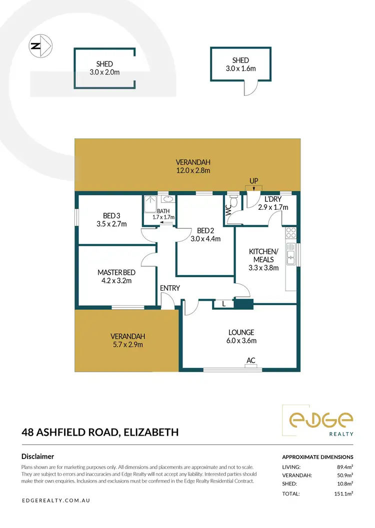 Floorplan of Homely house listing, 48 Ashfield Road, Elizabeth SA 5112