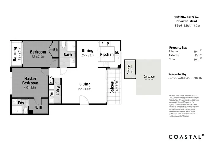 Floorplan of Homely apartment listing, 11/11 Stanhill Drive, Chevron Island QLD 4217