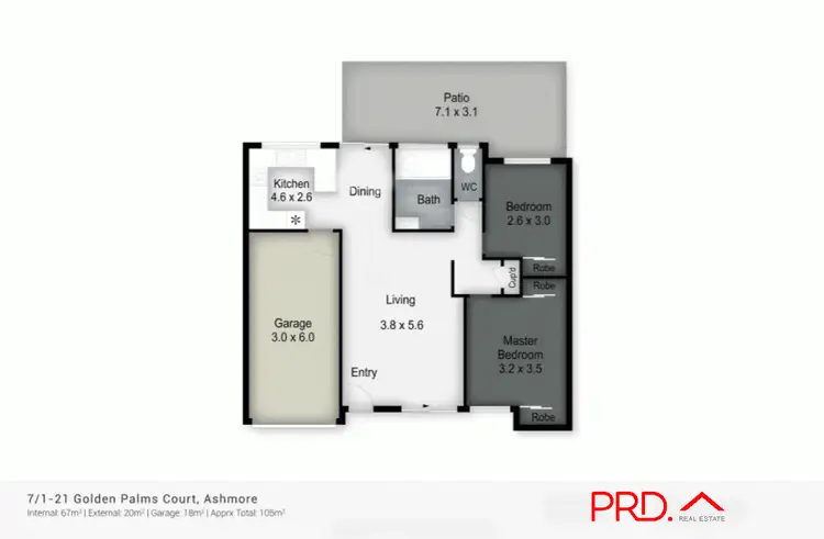 Floorplan of Homely semi-detached listing, 7/1-21 Golden Palms Court, Ashmore QLD 4214