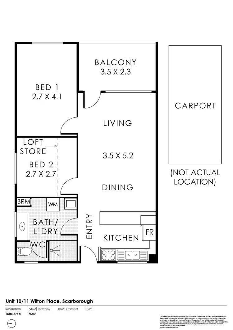 Floorplan of Homely apartment listing, 10/11 Wilton Place, Scarborough WA 6019