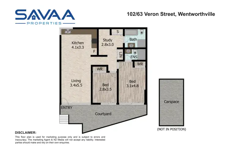 Floorplan of Homely apartment listing, 102/63-67 Veron Street, Wentworthville NSW 2145