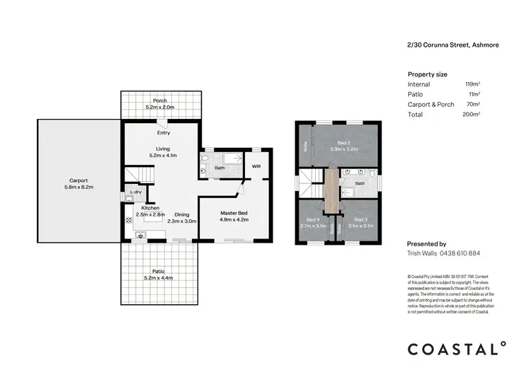 Floorplan of Homely semi-detached listing, 2/30 Corunna Crescent, Ashmore QLD 4214